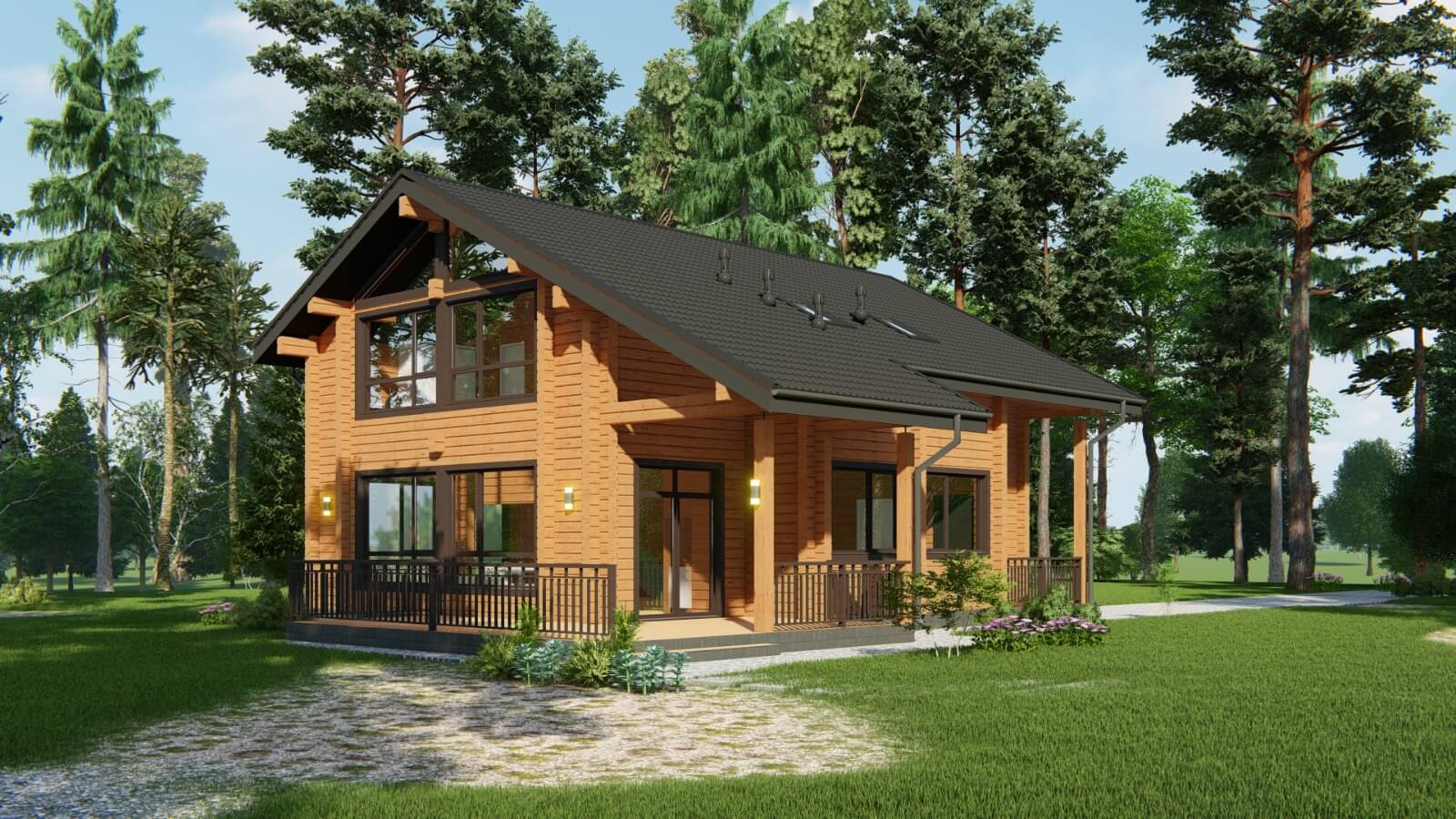 Дом из клееного бруса (Репино Парк 191)